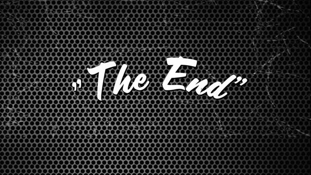 The End sign in patterned background and noise
