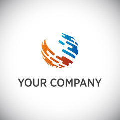 Fototapeta premium Abstract vector logo in sphere shape. Logo for Business, GLobal Technology.