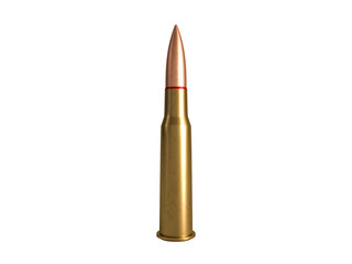 cartridge 7.62x54R mm, Russian and Soviet army, isolated. 3d rendering