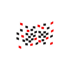 Race flag logo icon design vector template