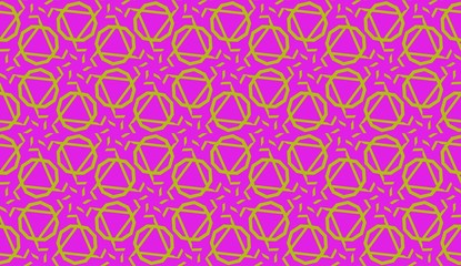 Vector Seamless layout with curved line, illusion triangles. Abstract hipster pattern. For your wallpaper, advert, banner, poster.