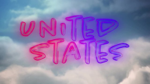 United States text and the sky
