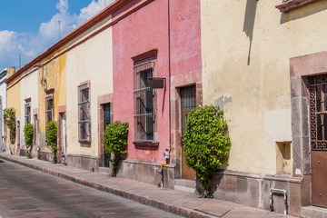 View of a street in the center of Queretaro, Mexico