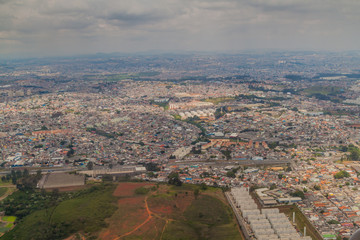Fototapeta na wymiar Aerial view of Sao Paulo suburbs, Brazil