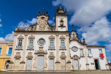Fototapeta na wymiar Church Of Our Lady of Mount Carmel in the historic center of Joao Pessoa, Brazil