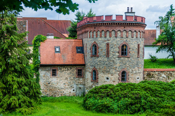 Obraz premium Remains of old town fortification in Trebon, Czech Republic