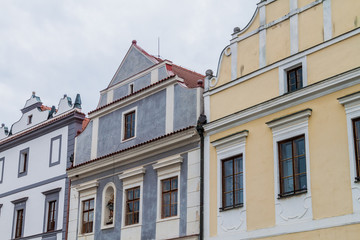 Fototapeta na wymiar Traditional houses in the old town of Trebon, Czech Republic.