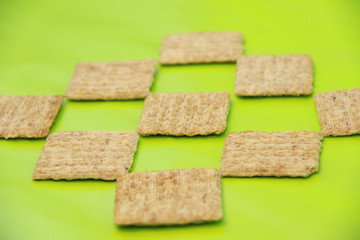 crackers arranged geometrically 