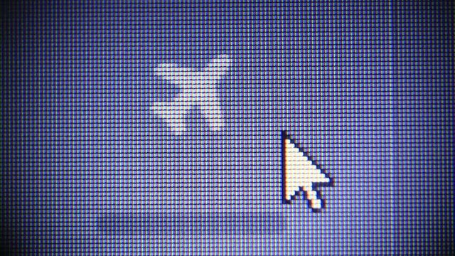 pointing on flight mode icon on computer display
