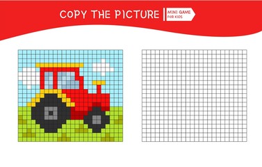 Educational game for children.  Cartoon tractor.