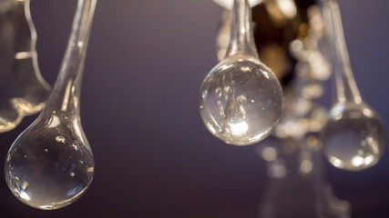 Obraz na płótnie Canvas Close up of three glass spheres.