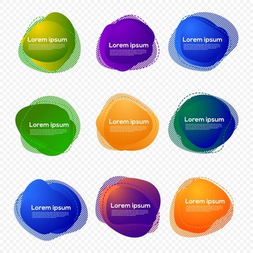set of abstract liquid shape badge template design 