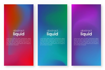 set of abstract liquid wave wallpaper design with trendy and modern style
