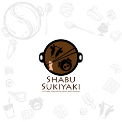 shabu sukiyaki logo icon graphic japanese buffet restaurant