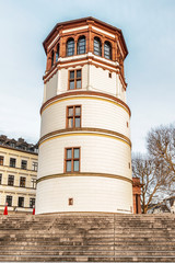 Historic Tower is the only preserved section of the city's palace, Dusseldorf, Germany.