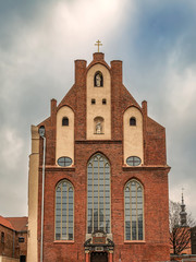 Fototapeta na wymiar The facade of St Joseph Church in Gdansk, Poland