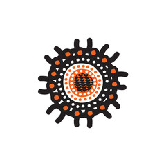 Aboriginal art dots painting icon logo design