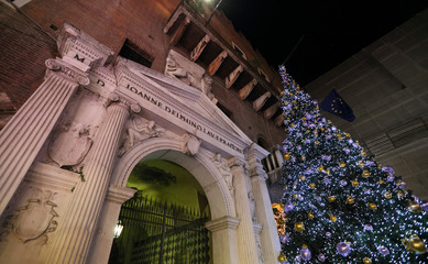 Christmas market at night in Verona, Italy 
