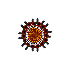 Aboriginal art dots painting icon logo design
