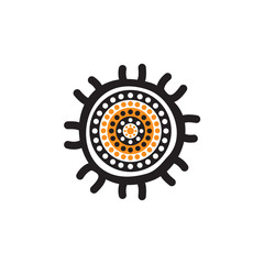 Aboriginal art dots painting icon logo design