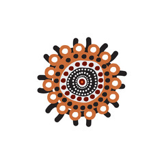 Aboriginal art dots painting icon logo design