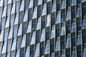 closeup of modern office building exterior