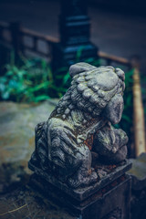 Wuhou Temple (Wu Hou Ci) and Lion Guardian Statue in old city of Chengdu, Sichuan Province, China. Wuhou Temple Memorial Temple of Marquis Wu is dedicated to Zhuge Liang