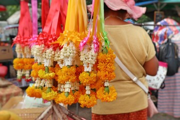 Jasmine garland in the market