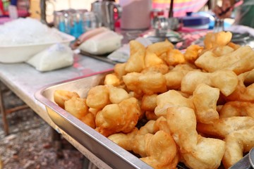 Deep-fried dough stick at market