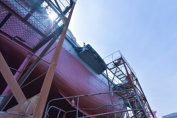 A ship factory on the shore of Bohai, China