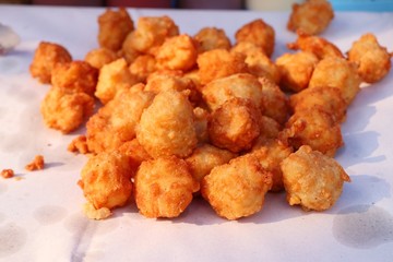 fried nuggets at street food