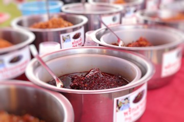 chili paste at street food