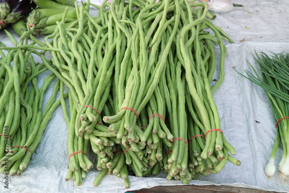 Wall mural long beans at the market