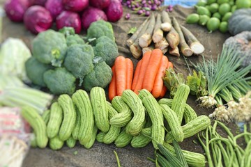 Shops selling vegetables at the market
