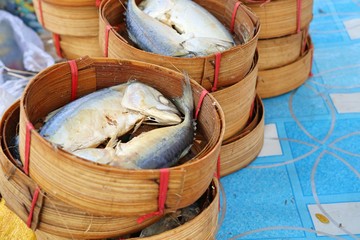 Fresh mackerel at the market