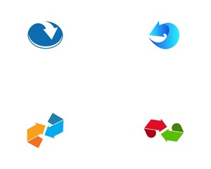 Recycle or arrow logo template vector