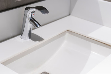 Modern faucet with wash basin sink counter bathroom interior contemporary