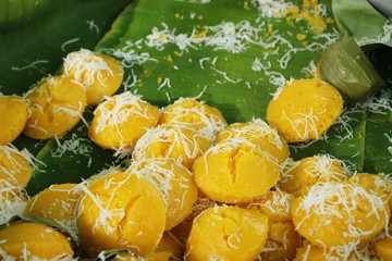 Toddy Palm Cake (Kanom Tarn) , Thai dessert