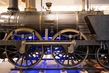 old restored steam railway locomotive 