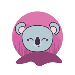 head of cute koala animal isolated icon