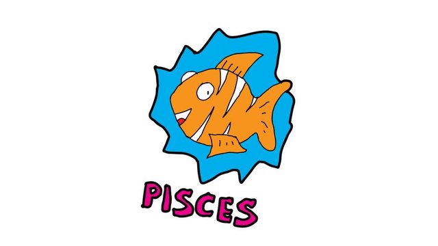 kids drawing white screen with theme of Pisces