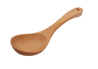 Wooden spoon isolated on white background
