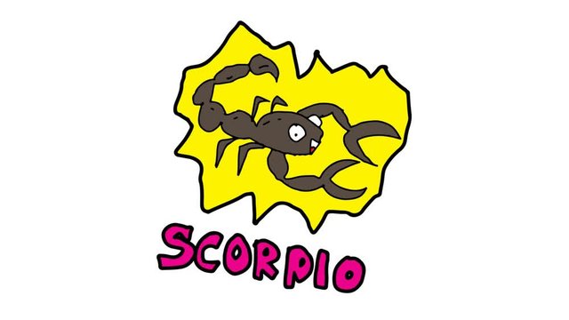 kids drawing white screen with theme of scorpio zodiac