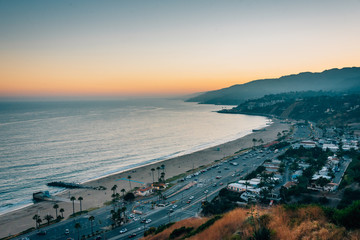 Sunset view from The Point at the Bluffs, in Pacific Palisades, Los Angeles, California