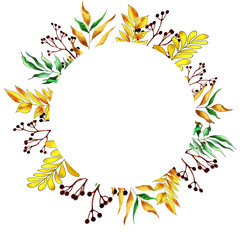 Floral cute frame with summer flowers for postcard.Illustration