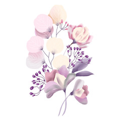 Seamless pattern with pink flowers and leaves on a bright background, watercolor floral pattern, flower rose in pastel color, tillable for wallpaper, card or fabric.