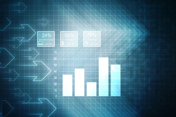 2d rendering Stock market online business concept. business Graph 