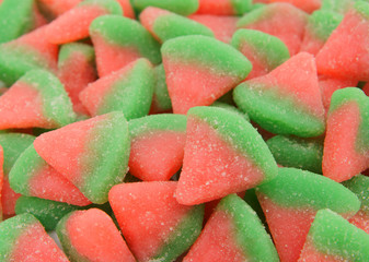 Fruit candy background, watermelon shaped candy