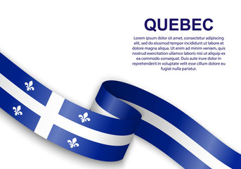 waving flag of Quebec
