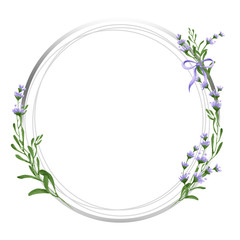Fototapeta na wymiar Frame made of lavender flowers. Delicate frame in Provence style, suitable for invitations and cards.